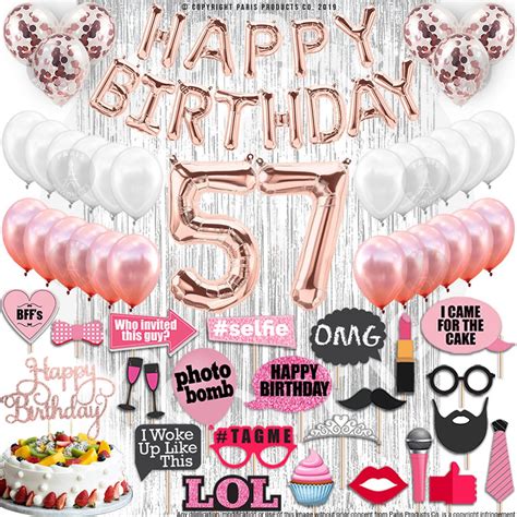 57th Birthday Decorations Birthday Party Supplies Fifty Seven | Etsy