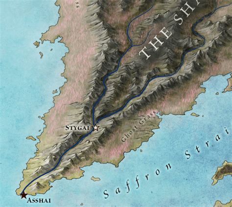 Asshai and the Shadow from the official map of Essos - Fantastic Maps