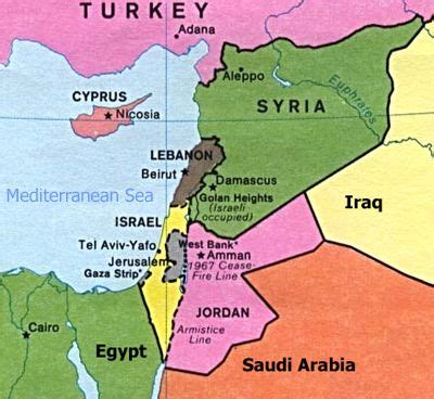 Isaac Scott Gossip: Lebanon Israel Jordan Map