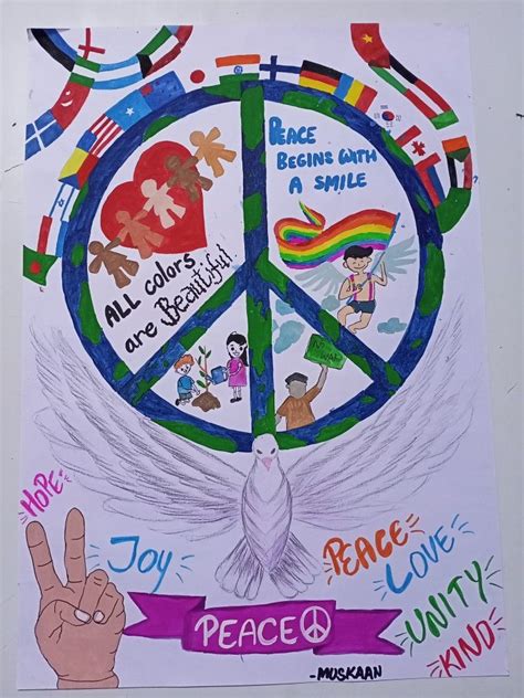 Peace day poster ideas | Peace drawing, Peace poster, Peace poster ...