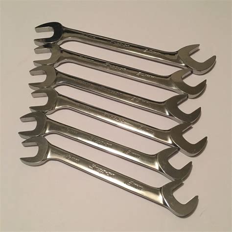 Snap-on 14pc 4-Way Angle Head Metric Open End Wrench Set (10-27 mm) VSM814