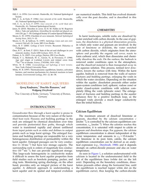 (PDF) Modeling of Karst Aquifers