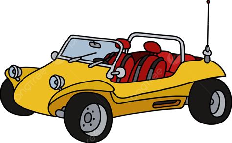 Yellow Dune Buggy Racing Cartoon Dune Vector, Racing, Cartoon, Dune PNG ...