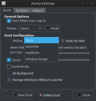 Docky - simply dock application for archlinux