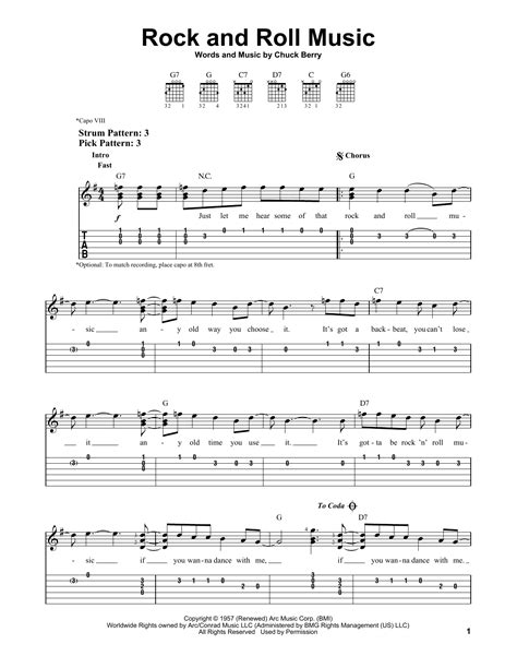 Rock And Roll Music by Chuck Berry - Easy Guitar Tab - Guitar Instructor