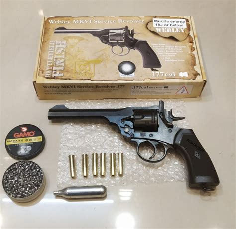 Webley MKVI CO2 Pellet Revolver Battlefield Finish air Pistol – MANAV GUN