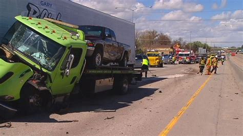 Semi, tow truck crash in Caldwell along Interstate-84 | KBOI