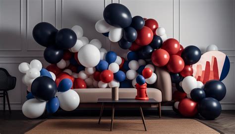 Multi colored balloons decorate modern party celebration indoors ...