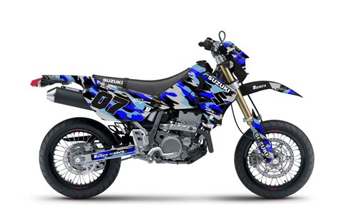 SUZUKI DRZ400 GRAPHICS KIT ''CAMO BLUE'' DESIGN – bling graphix