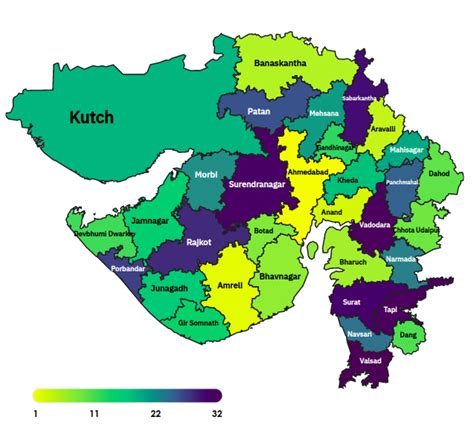 Gujarat District Map - All district list 2023