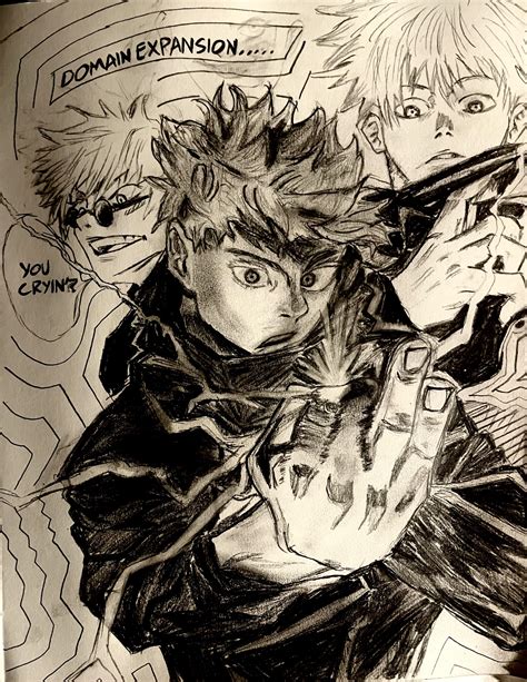 Gojo art i made with some manga panels : r/JuJutsuKaisen