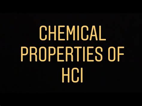 Chemical properties of HCl - YouTube