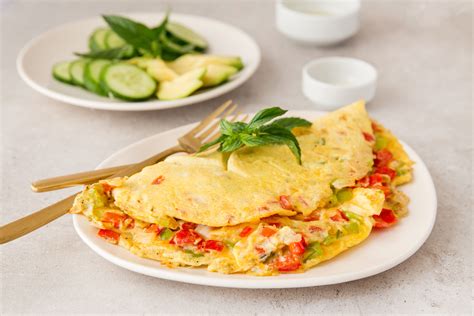 Easy Vegetarian Omelet With Bell Peppers Recipe