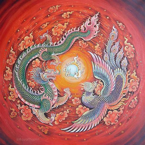 Best Dragon Swan Painting - Thailand Arts for Sale Online