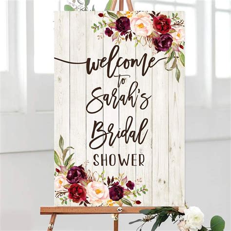 Welcome Bridal Shower Party Sign Bridal Shower Wedding Welcome Sign ...