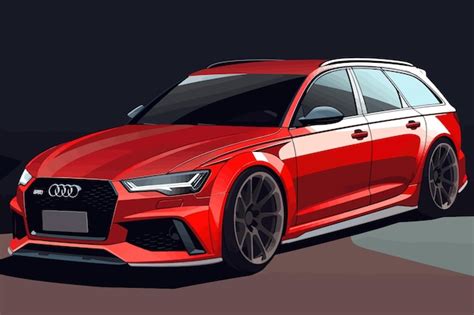 Premium Vector | Audi RS6 Avant Sports car Vector illustration ...