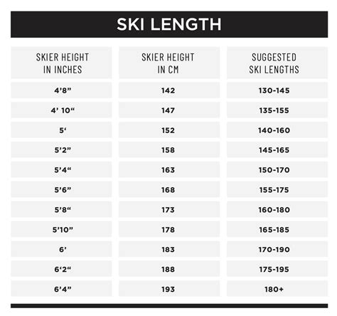 Ski Size Chart — Icelantic Skis