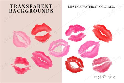 Watercolor Kiss Lips Clipart By Christine Fleury | TheHungryJPEG