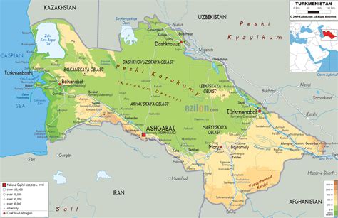 Karakum Desert Map