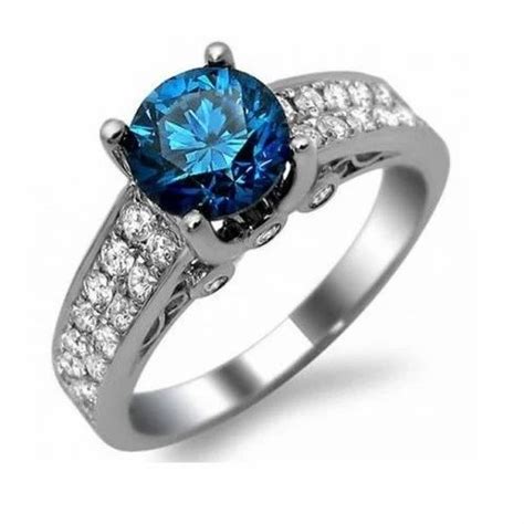 Blue Diamond Ring at Rs 34900 /piece | Second Hand Diamond Rings, Used ...