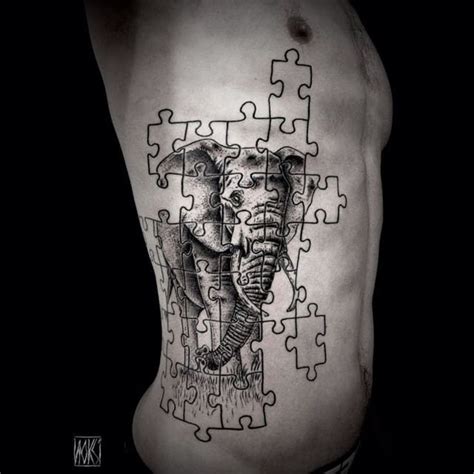 15 Brilliant Puzzle Tattoos - Tatoeages, Tatoeage ideeën en Tatoeage