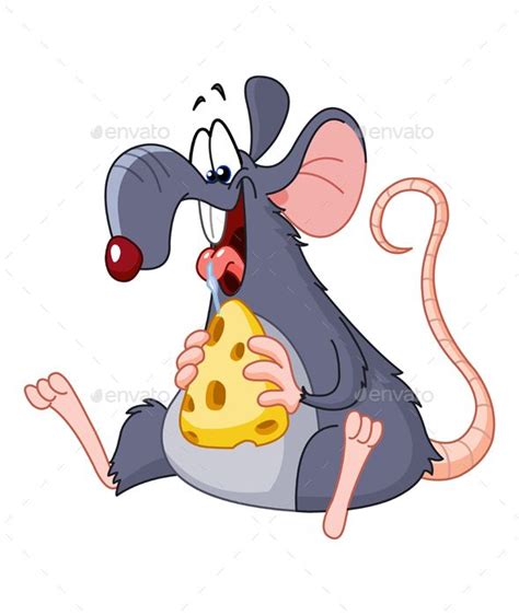 Rat Eating Cheese | Cartoon rat, Cute mouse, Animal drawings