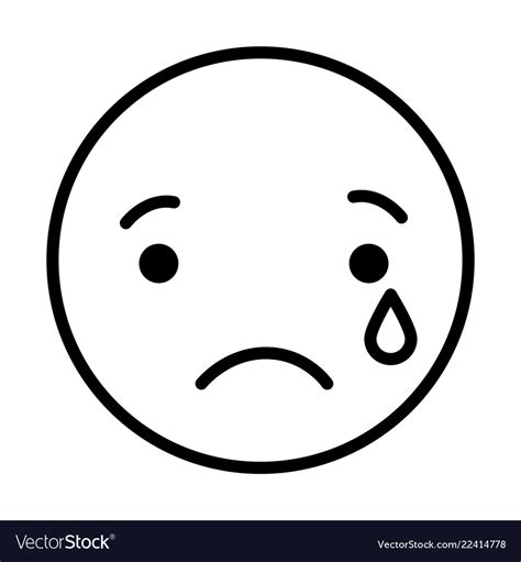 Sad round emoji Royalty Free Vector Image - VectorStock