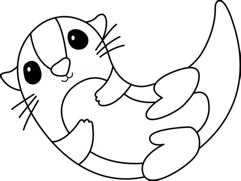 Adorable Otter coloring page - Download, Print or Color Online for Free