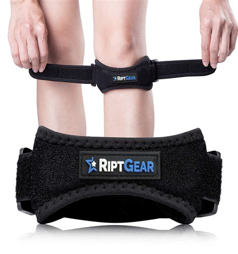 RiptGear Patella Knee Strap Adjustable Knee Brace Band Black - Walmart.com