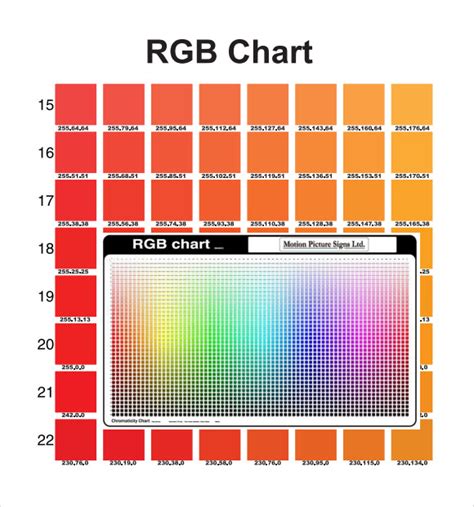 RGB Color Chart PDF - Bing images