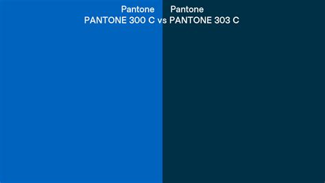 Pantone 300 C vs PANTONE 303 C side by side comparison