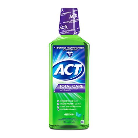 Act Alcohol Free Anticavity Fluoride Mouth Rinse, Fresh Mint - 18 Oz ...