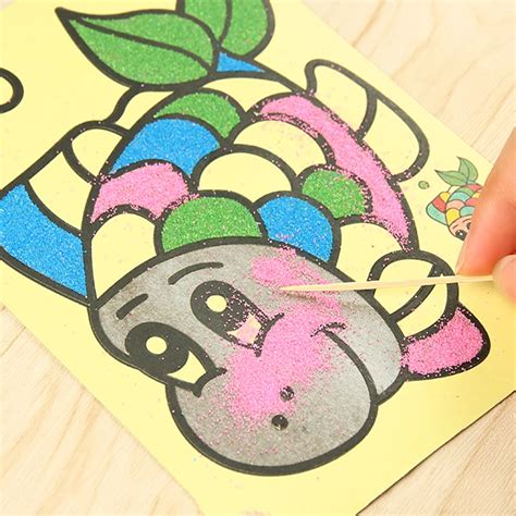 10pcs/lot Colored Sand Painting Drawing Toys Sand Art Kids Coloring DIY ...