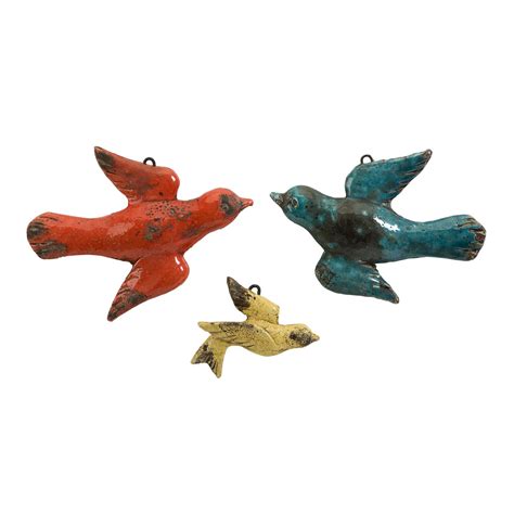 Elisia Ceramic Birds Wall Decor - Set of 3 by OJ Commerce 40276-3 - $45.99