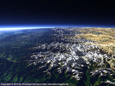 Mount Everest and the Himalaya in Nepal - Imagico.de Geovisualizations