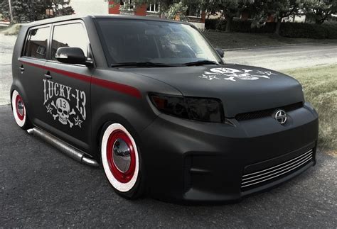 Custom Scion XB Wraps - Matte Paint, Custom Rims, and Luck 13 Decal