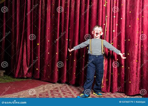 Adorable Little Boy Singing on Stage during a Play Stock Image - Image ...