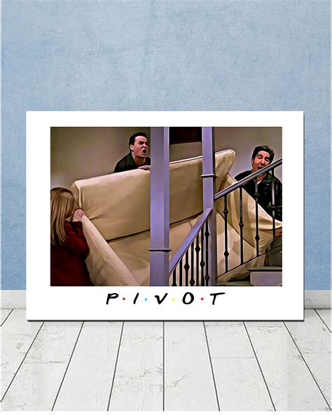 Friends Inspired Pivot Comic Styled Print Ross Rachel Chandler - Etsy