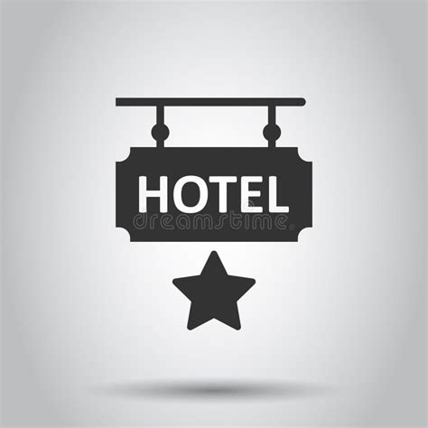 Hotel 1 Star Sign Icon In Flat Style. Inn Vector Illustration On Black ...