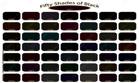 Shades of black color isolated on white background. Black tones and ...