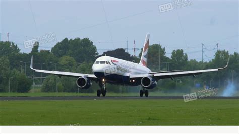 Airbus A320 Of British Airways Landing At Schiphol Airport Stock video ...