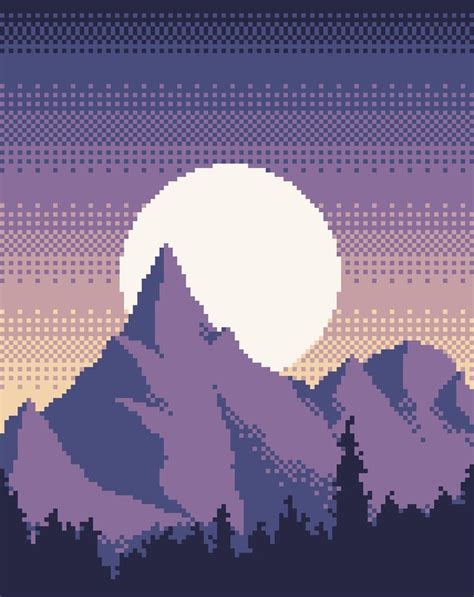 Mountains #pixelart #mountains | Easy pixel art, Pixel art, Mountain art