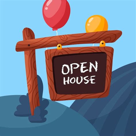 Free Vector | Open house sign