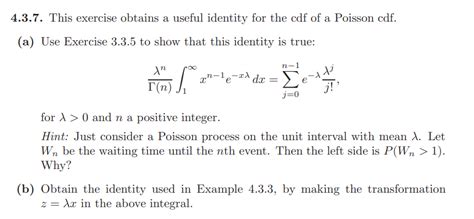 probability - Identity for the CDF of Poisson Random Variable ...