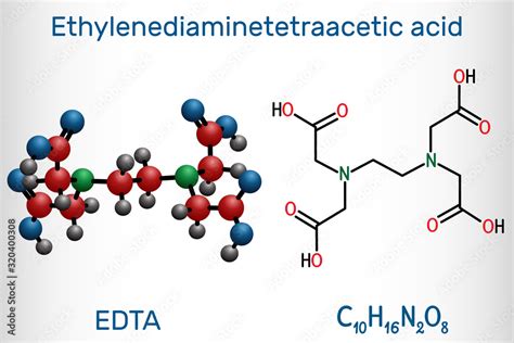 Ethylenediaminetetraacetic acid, edetic acid, EDTA molecule. It is a ...