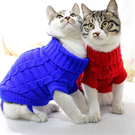 Concise Pet Cat Clothes Sweater for Cats Winter Warm Cat | Etsy