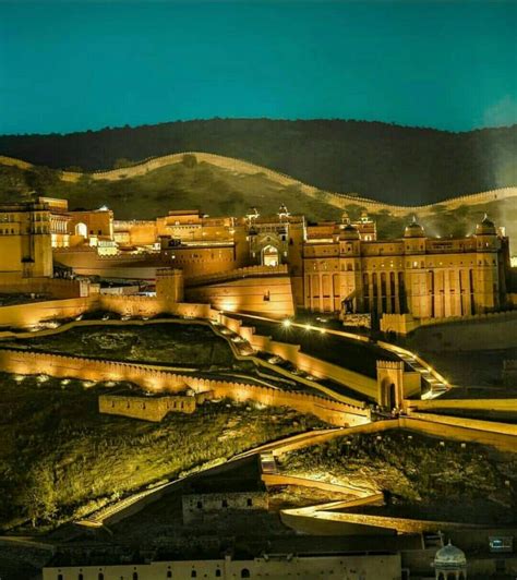 Amber Fort, Jaipur, at night. | Amer fort, India travel places ...