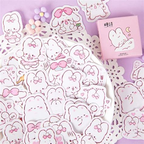 Cute Bunny Stickers Set of 45 - Etsy