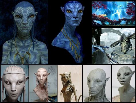 several images of alien people with different facial expressions