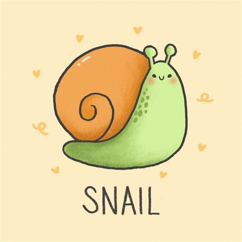 Premium Vector | Cute snail cartoon hand drawn style | Snail cartoon ...